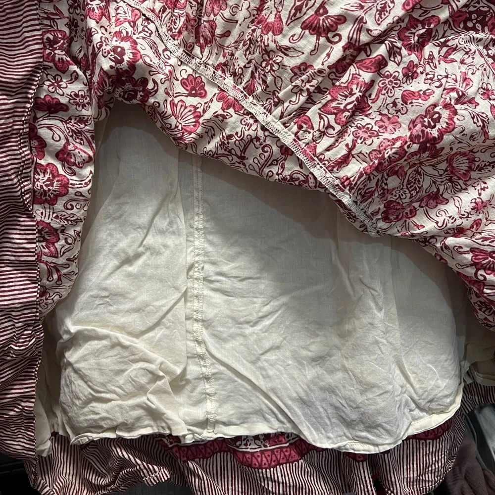 Anthropologie Red Cream Floral Georgina Dress by Maeve XS - Picture 12 of 16